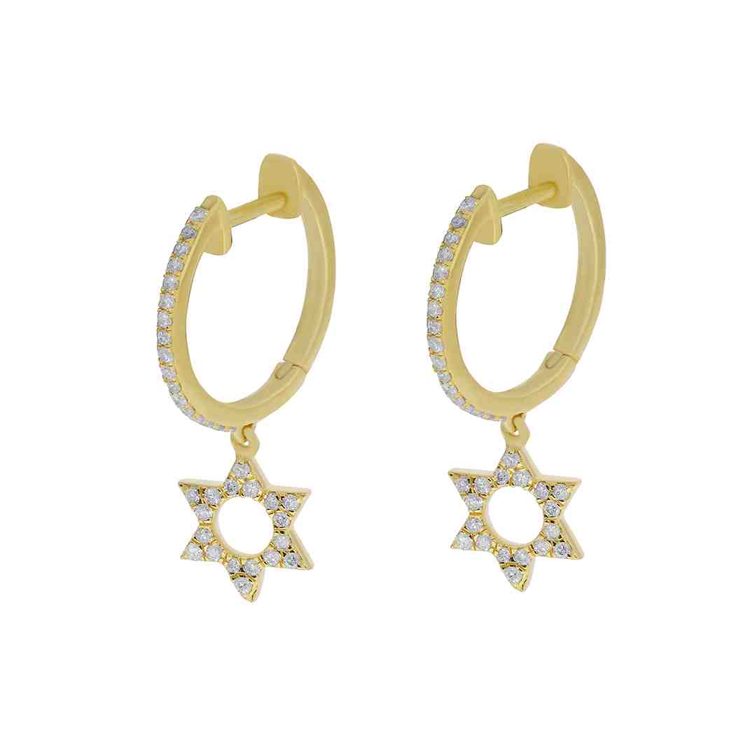 Star Of David Huggie Hoop Earrings ER21799A